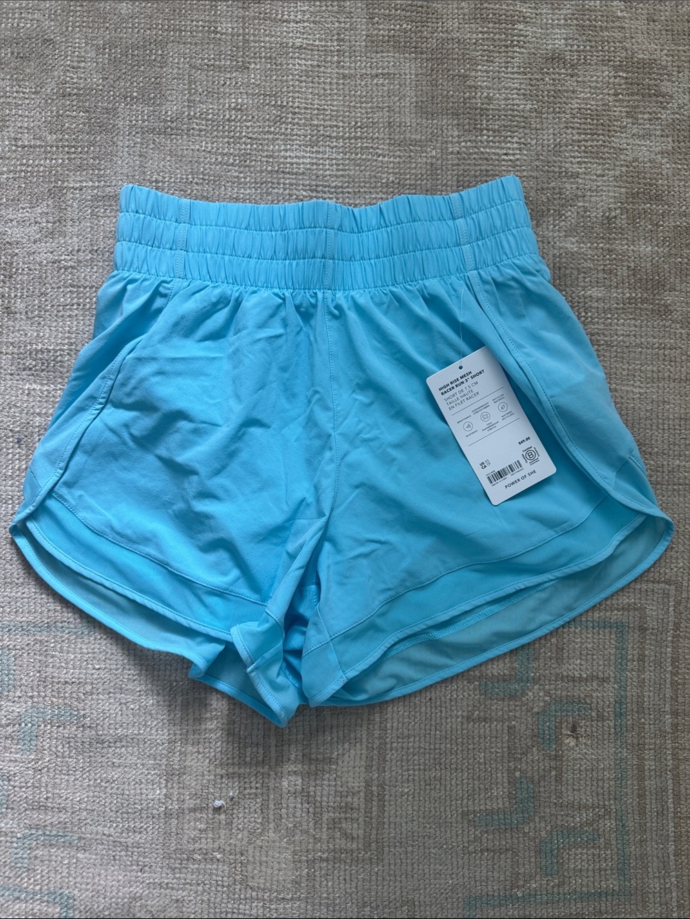Athleta 3” light blue running shorts